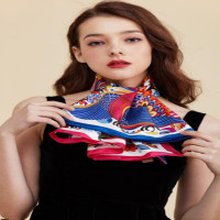 aurora100%桑蚕丝丝巾灵鸟舞曲90*90cm