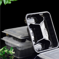 宜伽(YIJIA) 一次性四格快餐盒带餐具包 600套/箱(整箱起订,不满起定量不发货)