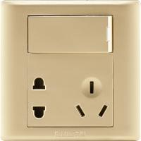 飞雕开关插座86型暗装单开一开双控一开5五孔插座带开关面板多孔_TWPMC0