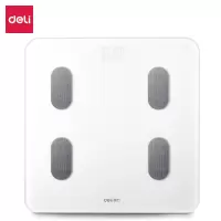 得力(deli) 8809 体脂称/体重秤/健康秤 钢化玻璃面板 2组电极片