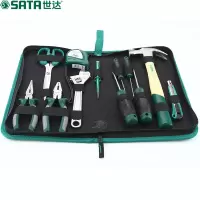 世达(SATA)12件套五金工具箱 工具包套装DY06018
