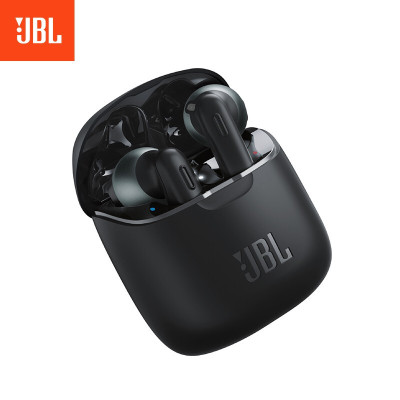 JBL TUNE220TWS 真无线蓝牙耳机 手机无线音乐耳机 双耳立体声 半入耳通话降噪 冷峻黑