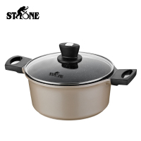 司顿 24CM麦饭石色铝铸不粘汤锅汤锅 STH073
