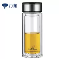 万象双层玻璃杯 女士家用办公户外水杯耐高温商务直身杯