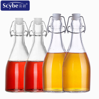 scybe喜碧密封玻璃瓶酿酒瓶红酒瓶橄榄瓶泡酒带盖白酒瓶空瓶油瓶350ml两支+500两支