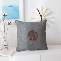 PY恒源祥家纺抱枕被子两用办公室靠垫靠枕午睡毯枕头被汽车用折叠被HYX015ZX 绣花中式靠枕被(蓝) 40*40cm