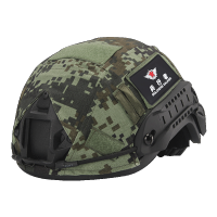 兵行者凯夫拉虎斑训练头盔FAST玻璃钢战术头盔 黑色头盔+武16式盔罩