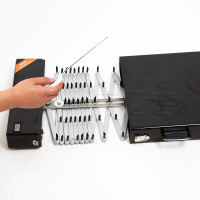 兵行者阻车器路障反恐全自动遥控破胎器扎胎器阻车钉便携式金属箱 全自动阻车器 藏青色