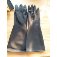 橡胶劳保手套36cm 加厚工业乳胶手套 一副装--（副）耐酸碱乳胶手套 抗溶剂 防护防水防滑防油工业家务手套