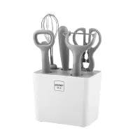 PY博堡 厨宝工具六件套BDY-CB618B( 水果刀 打蛋器 削皮器 厨房剪 开瓶器 刀座)
