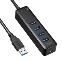 [苏宁自营]山业(SANWA) USB-3H405BK 磁铁吸附4口USB3.0集线器 (计价单位:个)