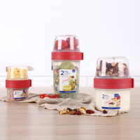 富光 双层密封塑料保鲜盒 食品分隔储物盒mf12 两只装 560ml310ml