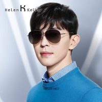 海伦凯勒太阳镜男司机镜开车偏光镜潮人蛤蟆镜 墨镜眼镜H8548K
