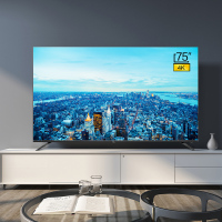 TCL 75V2 75英寸 大屏电视4K超高清 HDR 全面屏 AI人工智能语音超薄网络平板液晶电视机(黑色)