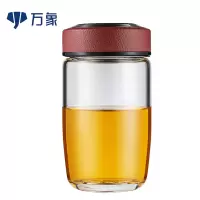 万象玻璃杯便携商务办公杯家用水杯耐热玻璃杯