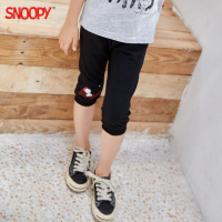 史努比(SNOOPY)童装男童纯棉黑色短裤夏七分裤薄款春季儿童灰色裤子中大童运动裤中裤潮90-140
