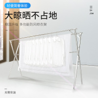 盼盼晾衣架落地折叠室内晾衣杆 家用阳台双杆晒衣架不锈钢凉衣架升降晾衣架