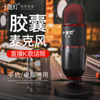 十盏灯 T2黑麦克风声卡套装专业直播录音K歌修音神器手机电脑通用 T2黑色麦克风
