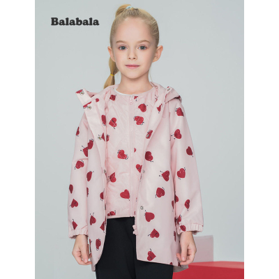 巴拉巴拉外套2020年春季女幼童趣味满印外套21051200242