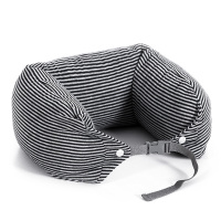 北极绒（Bejirong）记忆棉U型枕头护颈枕颈椎枕 汽车飞机旅行头枕 午睡枕头u型靠枕 黑灰色