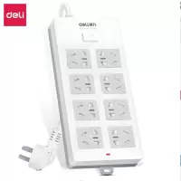 得力(deli) DY 18248-05电源插座8组合插孔3米线5米线 新国标总控开关