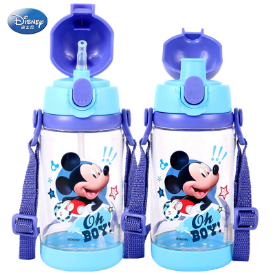 迪士尼(Disney)儿童塑料杯夏季创意杯子户外便携随手喝水壶夏天男女小学生宝宝吸管饮水杯