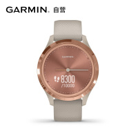 佳明(GARMIN)GarminMove 3S 玫瑰金色表盘浅沙色表带 智能通知心率触屏指针式智能腕表运动版小码