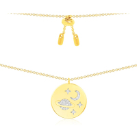 APM MONACO毛衣锁骨链硬币S925银项链AC3873OXY