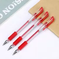 得力(deli)6600ES办公中性笔0.5mm 12支/盒红色