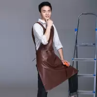 无袖防水防油皮围裙 男款餐厅洗车场工作服围裙