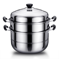 【规格：加厚双层蒸锅32厘米】 蒸煮多用火锅汤锅 不锈钢