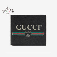 GUCCI/古驰 男士黑色牛皮短款折叠钱包 496309 0GCAT 8163