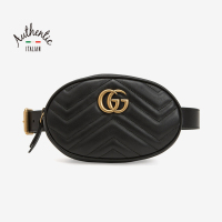 GUCCI/古驰 女士MARMONT系列牛皮腰包 476434黑色