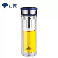 万象玻璃水杯女士小巧时尚办公杯子带过滤网喝泡茶车载杯