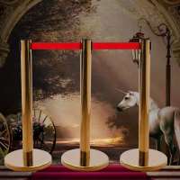 2米线栏杆隔离带伸缩带围栏杆不锈钢银行警戒隔离线排队护栏定制aaa