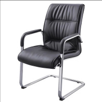企购优品 椅子靠背职员电脑椅 弓形会客椅 固定扶手皮椅