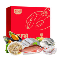 金世尊海鲜礼盒288A型(智力蓝贻贝、东海白鲳鱼、东海野生带鱼、大连蚬子肉、挪威鲜冻红石斑鱼、南美青虾仁)