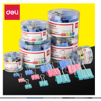 得力(deli)彩色长尾票夹子 长尾夹大号铁夹多功能固定小夹子 小号办公用品文具燕尾夹金属固定试卷夹 凤尾夹票据