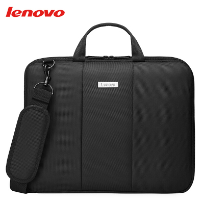 联想(Lenovo)电脑包斜跨手提包商务公文包13.3或14英寸黑色