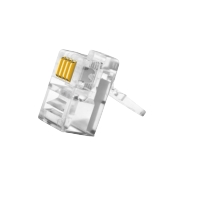 鑫宇讯RJ11 电话水晶头纯铜镀金接头非屏蔽 100个/包 半透明色