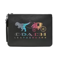 COACH/蔻驰女士牛皮REXY和马车图案手拿包72381黑色