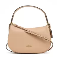 COACH/蔻驰女士牛皮手提单肩包52548浅杏色
