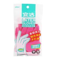 宜洁灵巧乳胶家用手套家务厨房轻薄透气(中号1双)*3组 Y-9866
