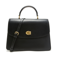 COACH/蔻驰女士牛皮PARKER顶部手柄32号手袋69519黑色高端女士单肩包