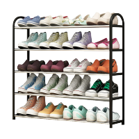 [规格:5层黑]耐磨落地式现代男生防潮5层整理蓝色网红鞋架宿舍门后鞋盒门口