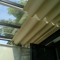 企购优品定制 遮阳帘折叠天棚玻璃房天窗天棚帘(含电机+配件+遮光布)