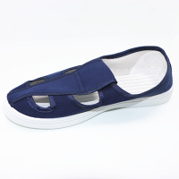 蓝色静电鞋 PU鞋底 帆布鞋面 37码