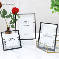 照片像架摆台北欧创意 几何金属色玻璃相框挂墙