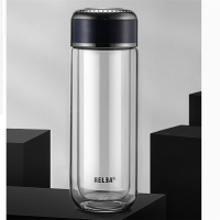 物生物(RELEA)迷影创意清新高硼硅透明玻璃杯耐热耐高温广告水杯