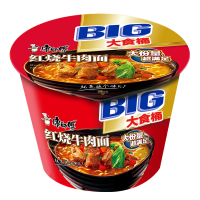 康師傅大食桶红烧牛肉面143g*12桶/箱